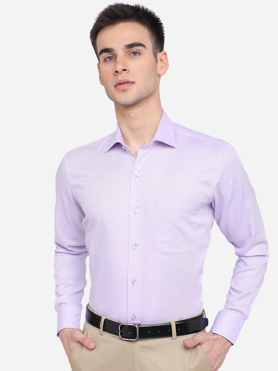 

METAL Men Purple Slim Fit Solid Casual Shirt