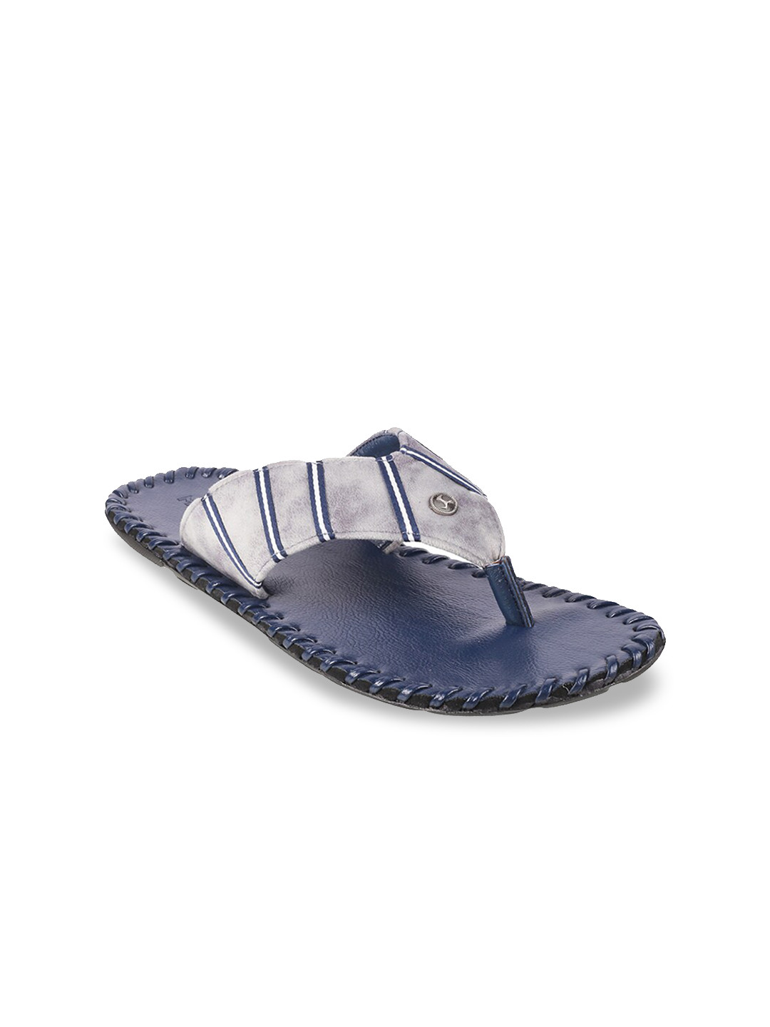 

Mochi Men Grey & Navy Blue Comfort Sandals