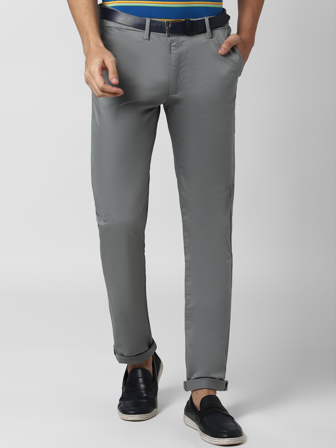 

Peter England Casuals Men Grey Slim Fit Chinos Trousers