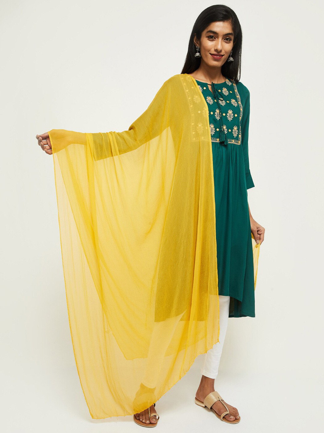 

max Women Yellow Dupatta