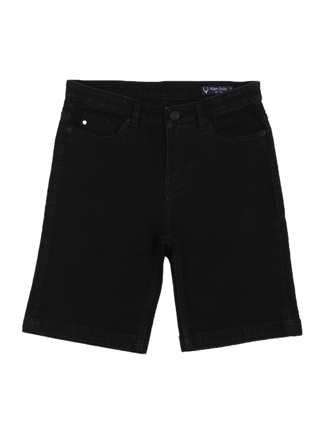 Allen Solly Junior Boys Black Mid-Rise Regular Shorts