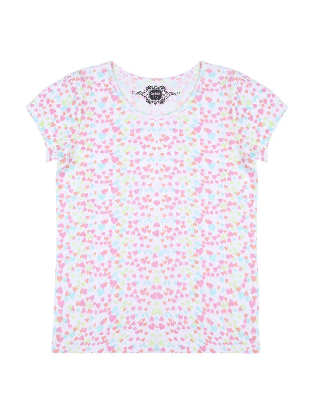 

CHALK by Pantaloons Girls White Printed Extended Sleeves T-shirt