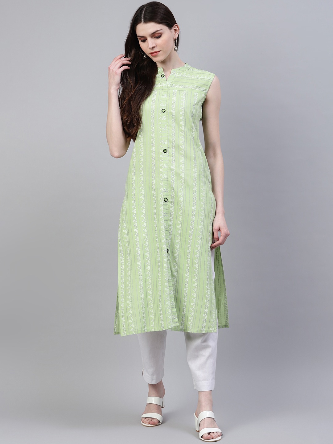 

Stylum Women Lime Green Printed Kurta