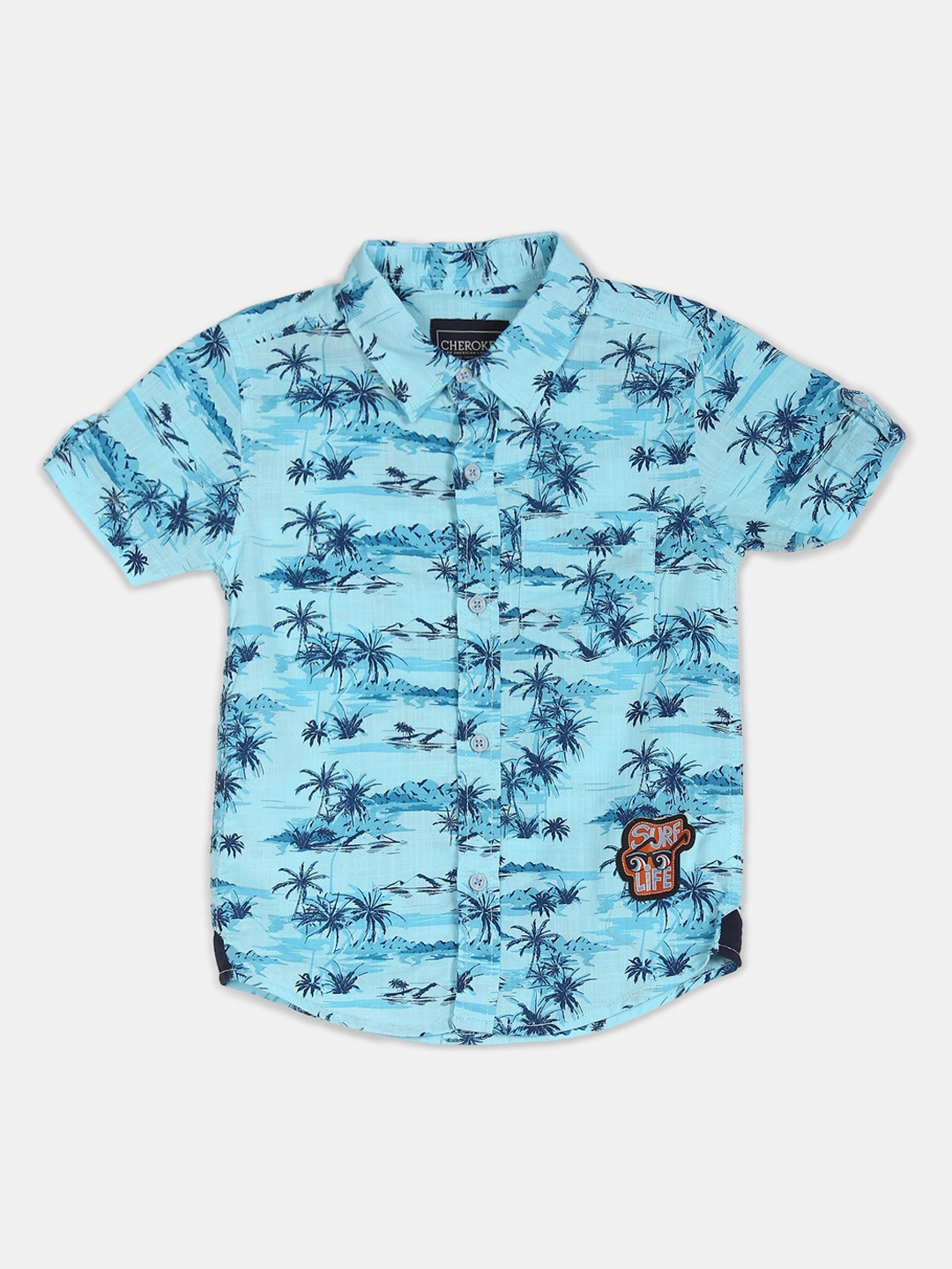 

Cherokee Boys Blue Printed Casual Shirt