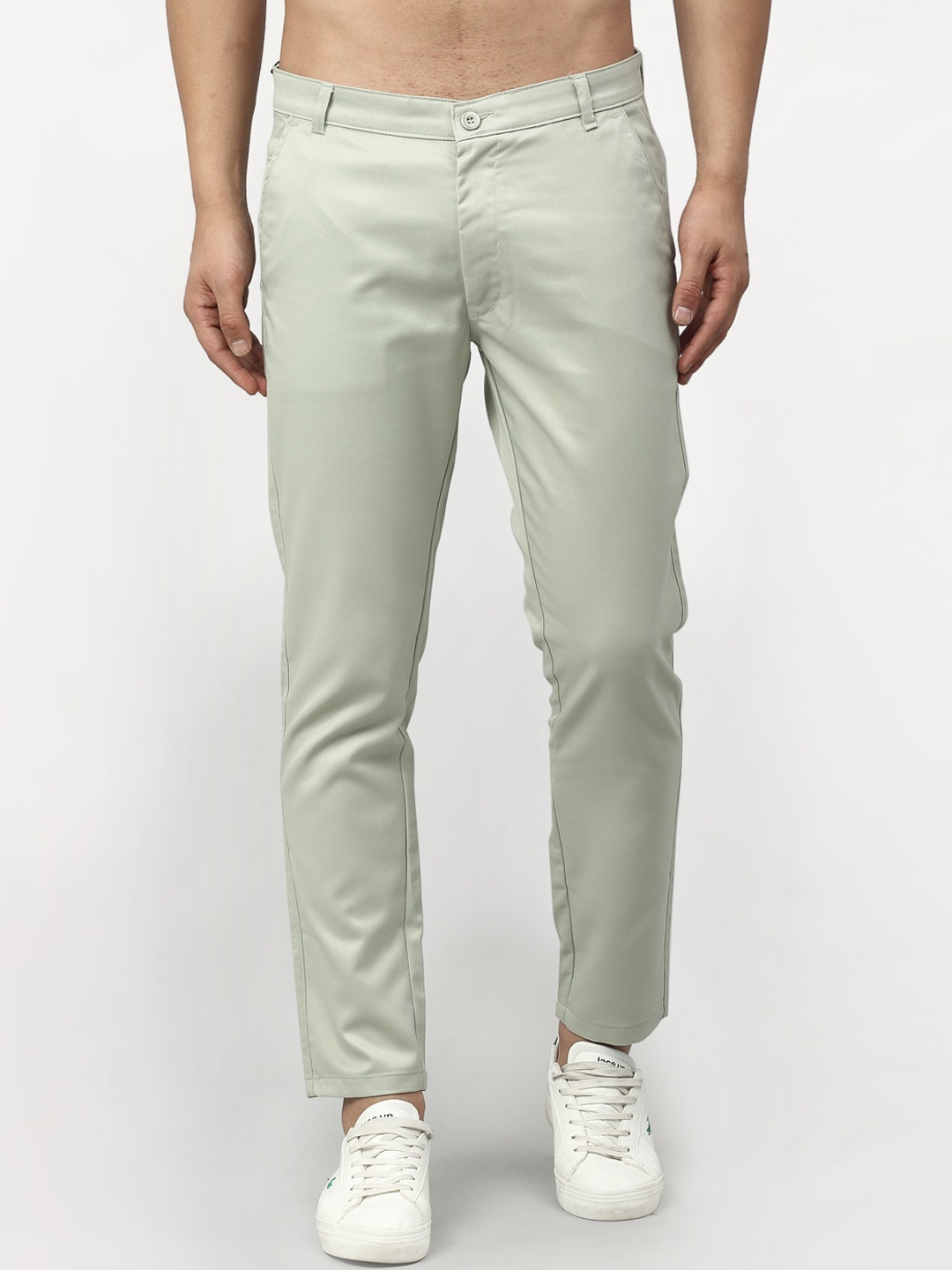 JAINISH Men Green Tapered Fit Regular Trousers