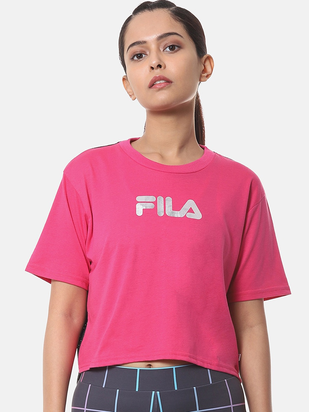 

FILA Pink Brand Logo Regular Crop Top
