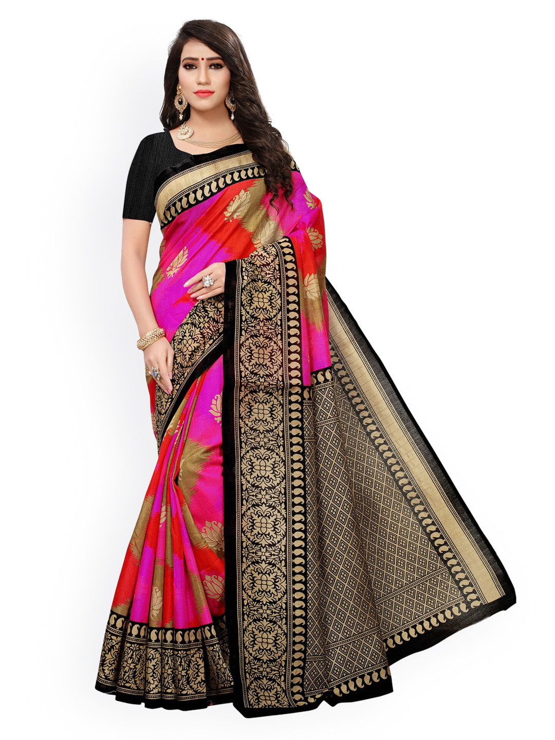 

KALINI Purple Woven Design Art Silk Saree