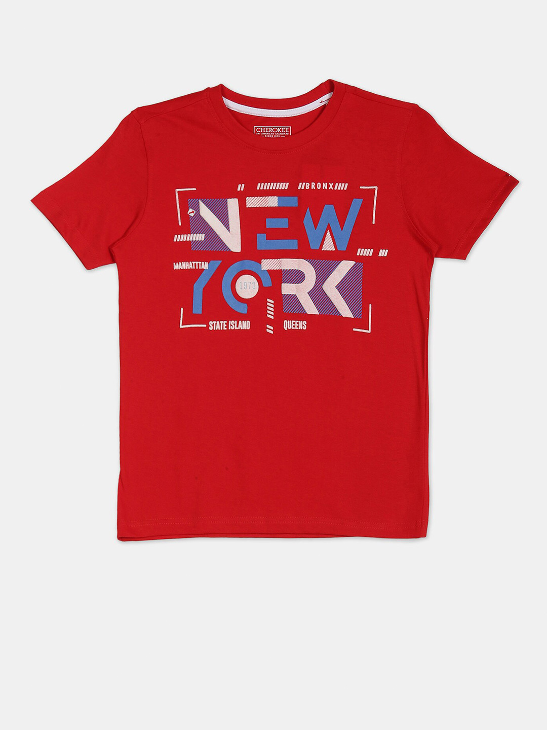 

Cherokee Boys Red Printed Cotton Pure Cotton T-shirt