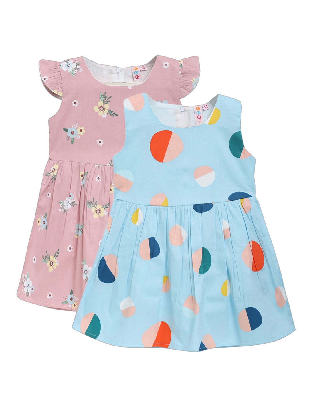 

Kids On Board Girls Multicoloured Pack of 2 Chiffon A-Line Dress, Multi