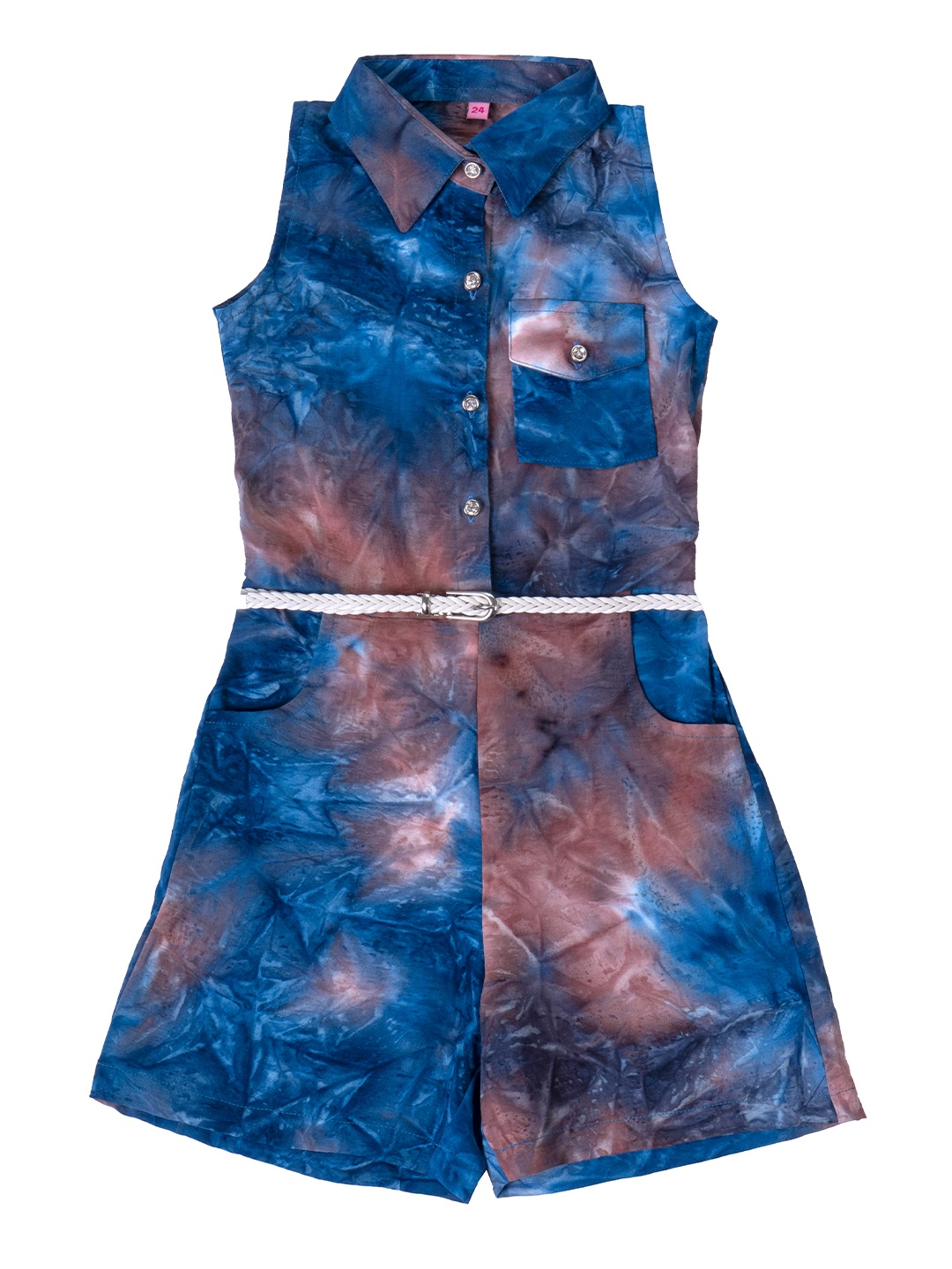 

Hunny Bunny Girls Blue & Brown Printed Jumpsuit
