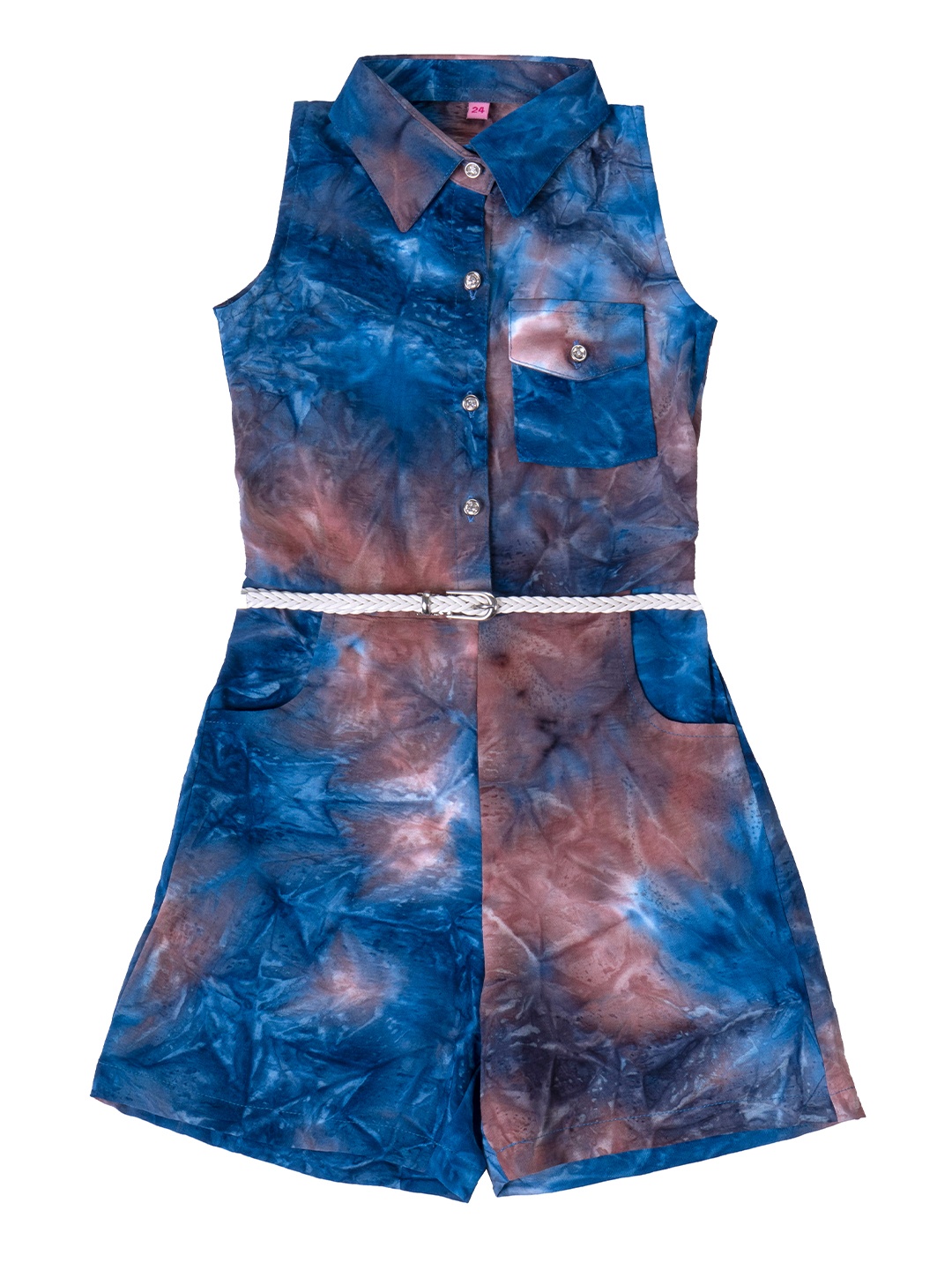 

Hunny Bunny Girls Navy Blue & Brown Printed Jumpsuit