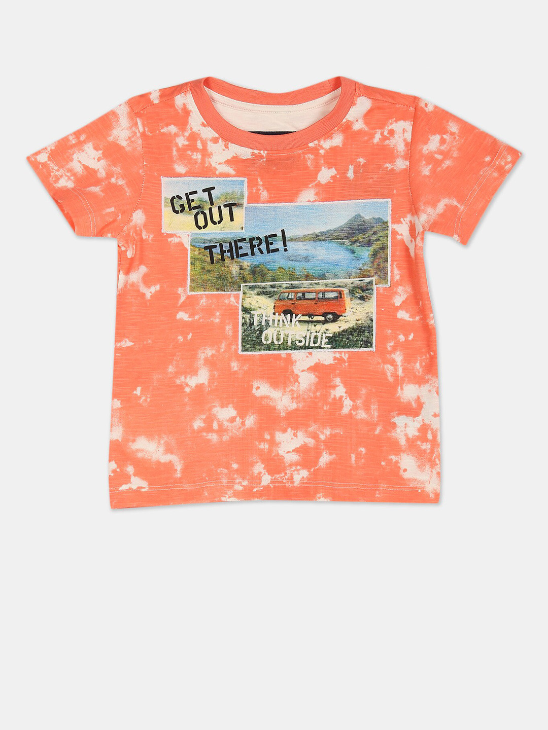 

Cherokee Boys Orange Printed Applique T-shirt