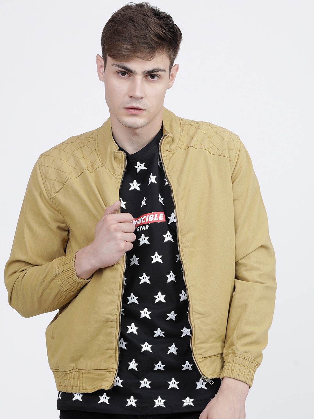 

HIGHLANDER Men Khaki Bomber Jacket