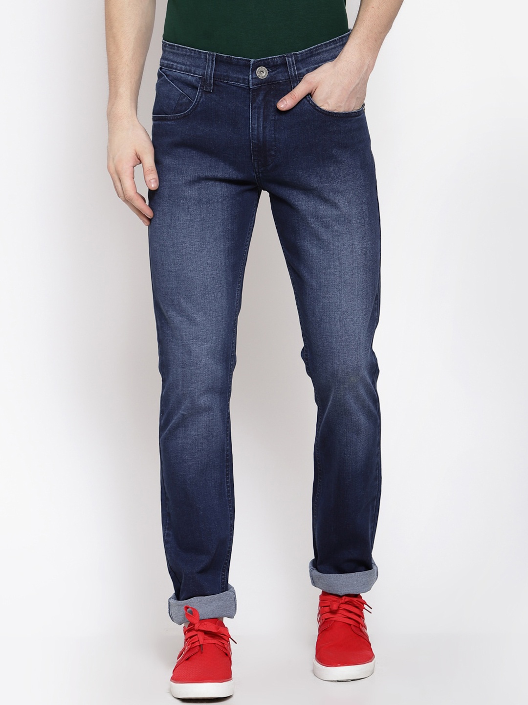 

Allen Cooper Men Blue Slim Fit Light Fade Stretchable Jeans
