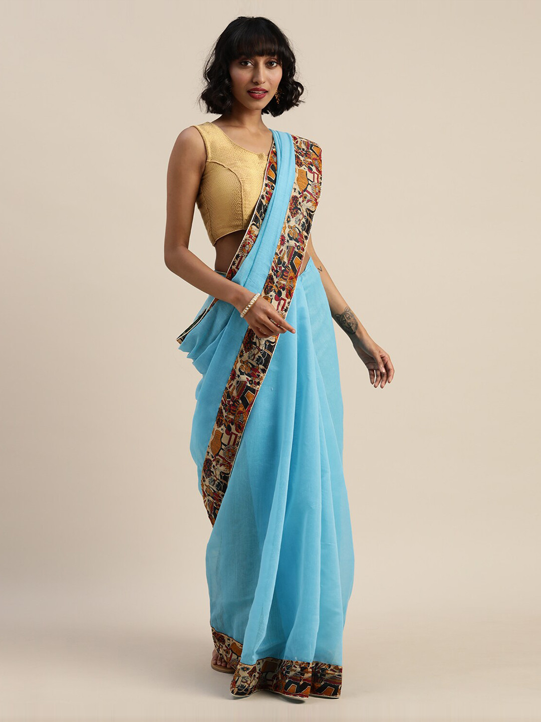 

Florence Blue Chanderi Saree