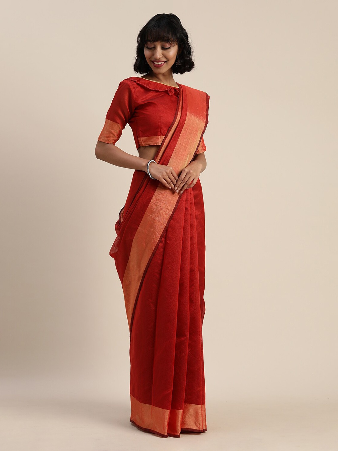 Florence Rust Zari Silk Cotton Saree