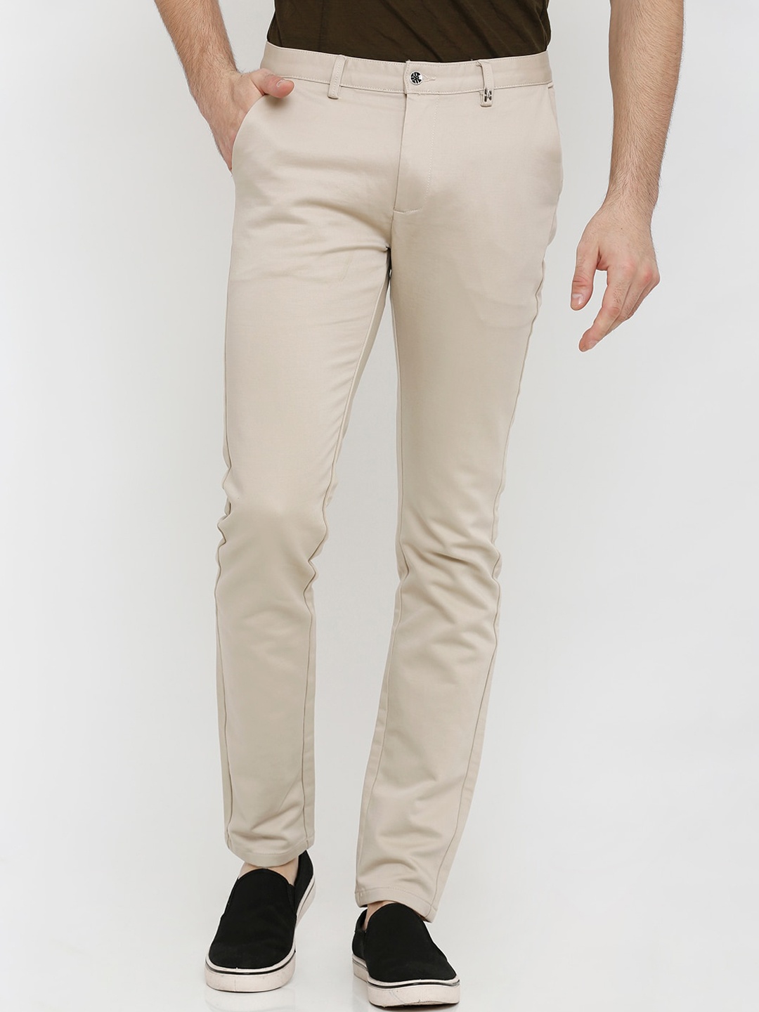 

Rex Straut Jeans Men Beige Slim Fit Regular Trousers