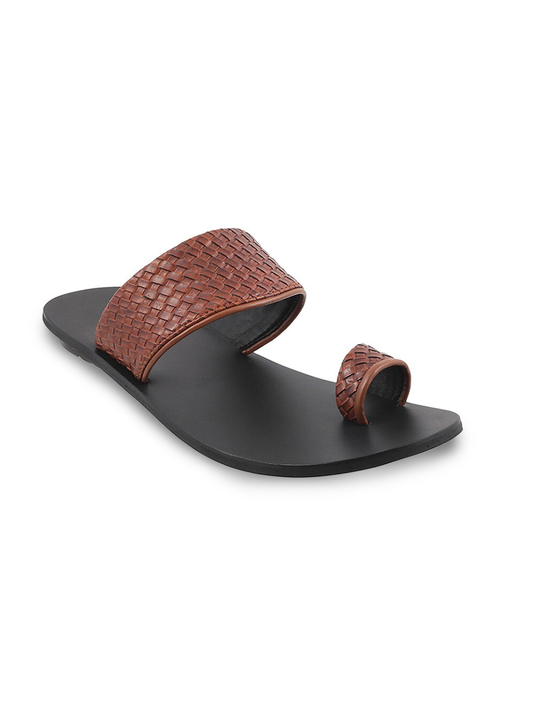 

Mochi Men Tan & Black Ethnic Comfort Sandals