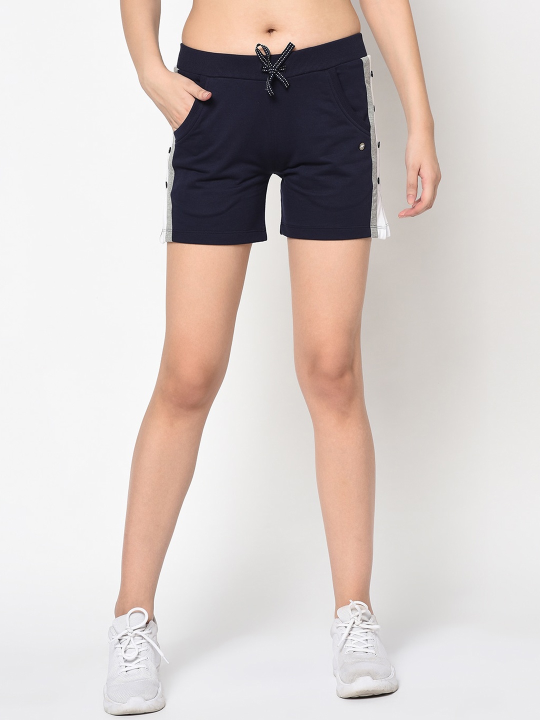 

FEMEA Women Navy Blue Solid Regular Fit Regular Shorts