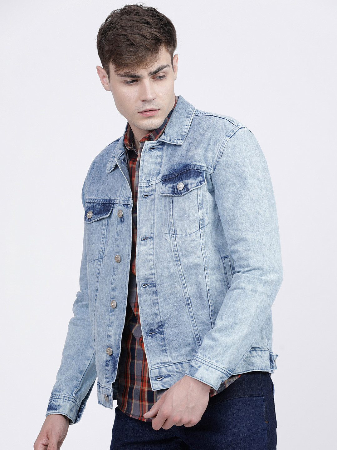 

HIGHLANDER Men Blue Washed Denim Jacket