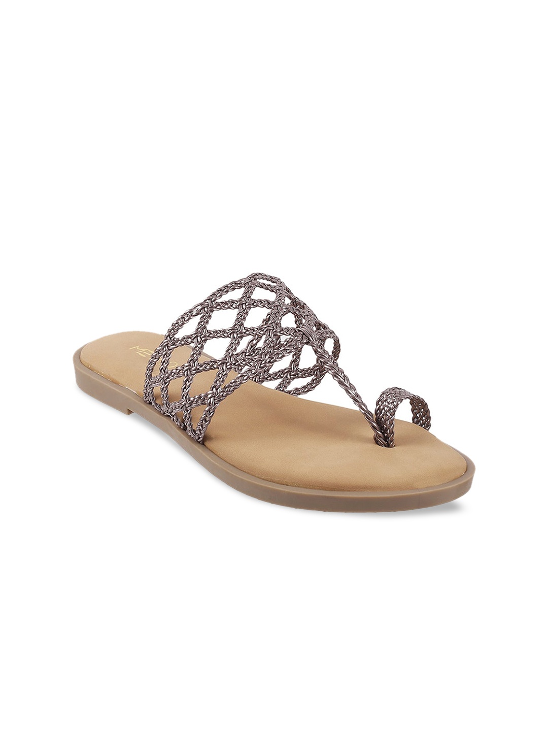 

Metro Women Grey Ethnic One Toe Flats