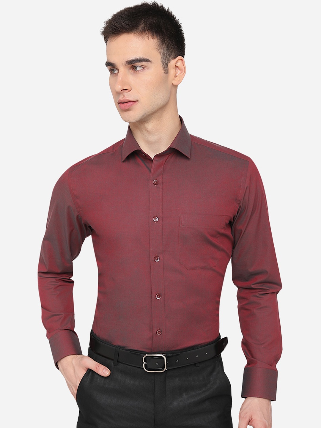 

METAL Men Brown Slim Fit Solid Casual Shirt