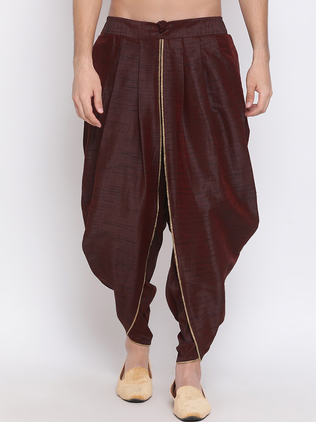 

VASTRAMAY Men Burgundy Solid Dhoti Pant