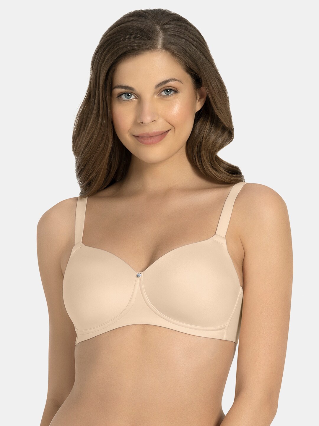 

Amante Solid Padded Wirefree Cloudsoft T-shirt Bra - BRA77401, Beige