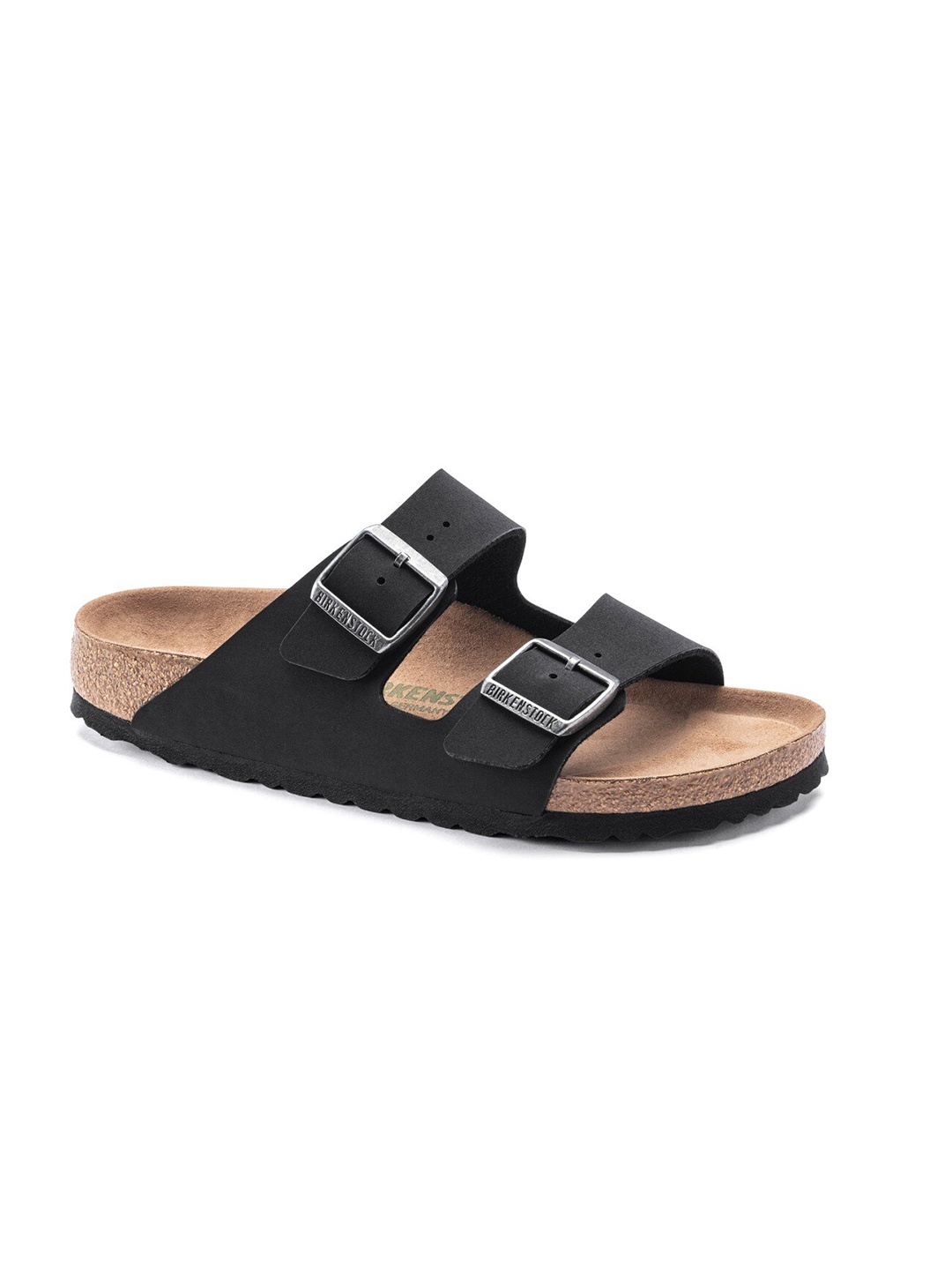 

Birkenstock Arizona Vegan Black Regular Width Birko-Flor Nubuck Two-Strap Sandals