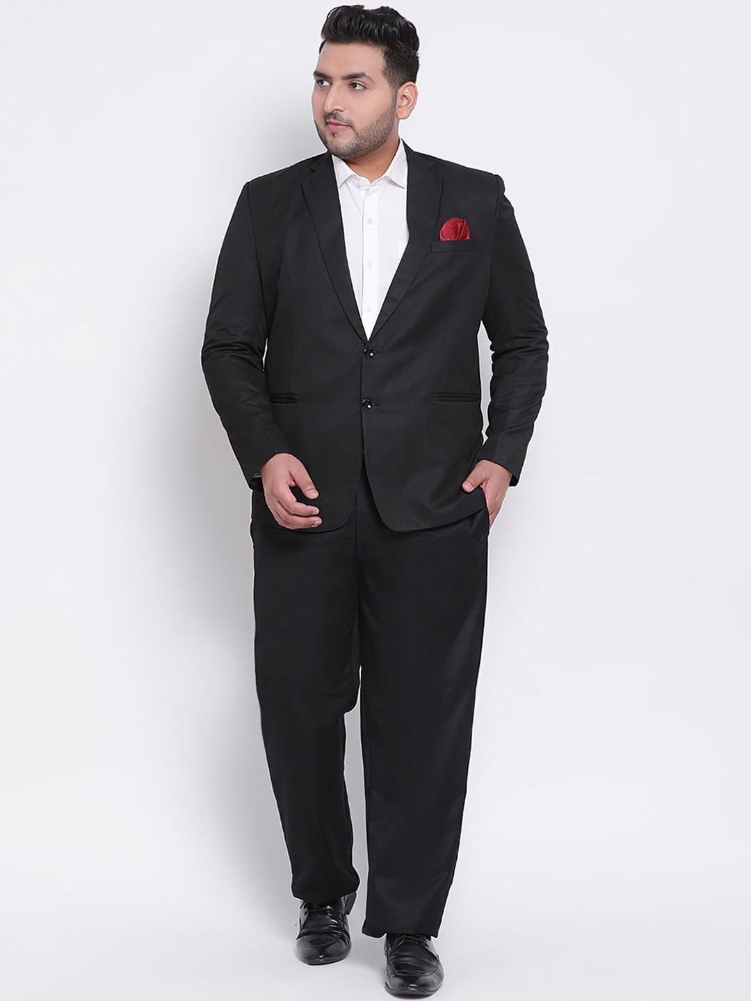

hangup plus Men Black Single-Breasted Formal Suit Set