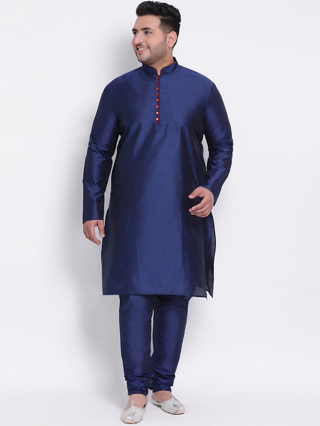 

hangup trend Men Blue Solid Dupion Silk Kurta with Churidar