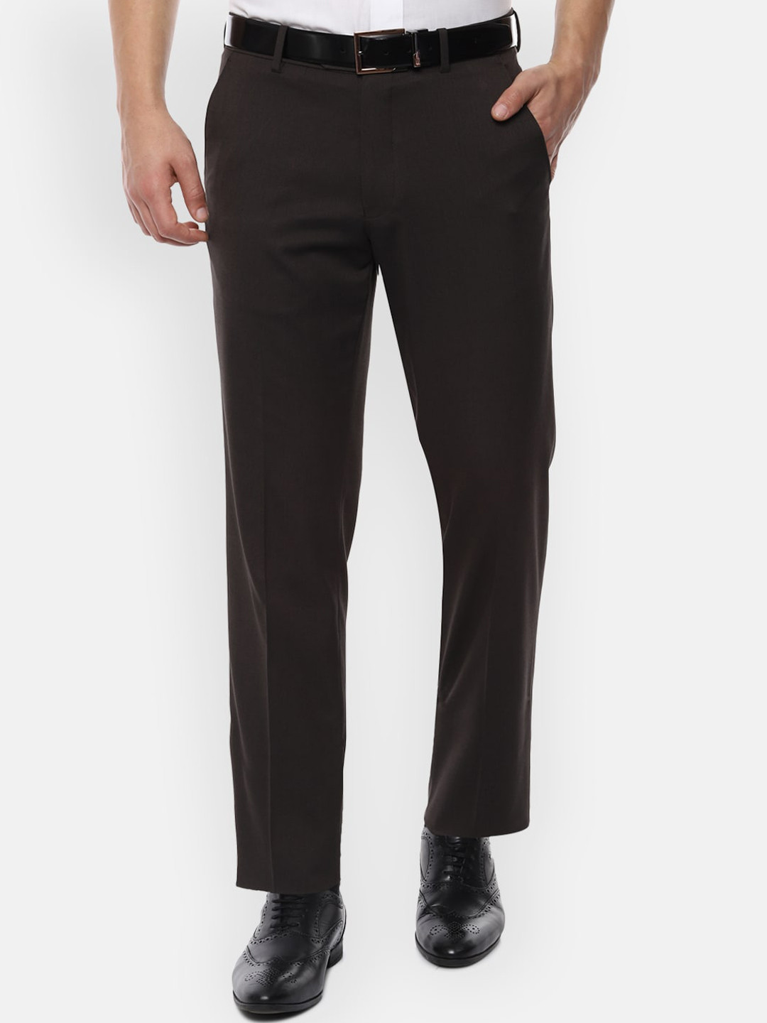 

Van Heusen Men Brown Formal Trousers