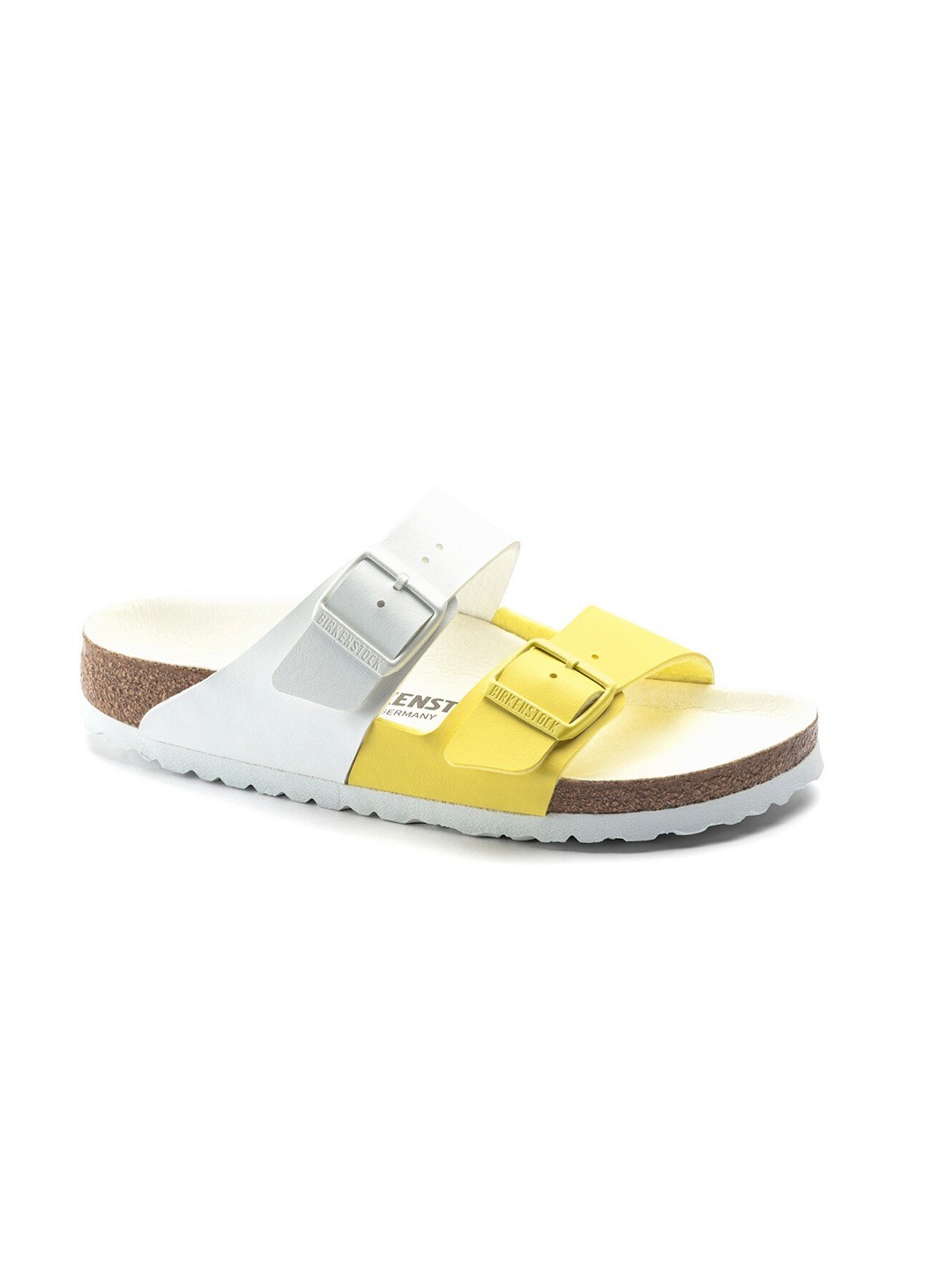 

Birkenstock Unisex Arizona Split White Narrow Width Slides, Yellow