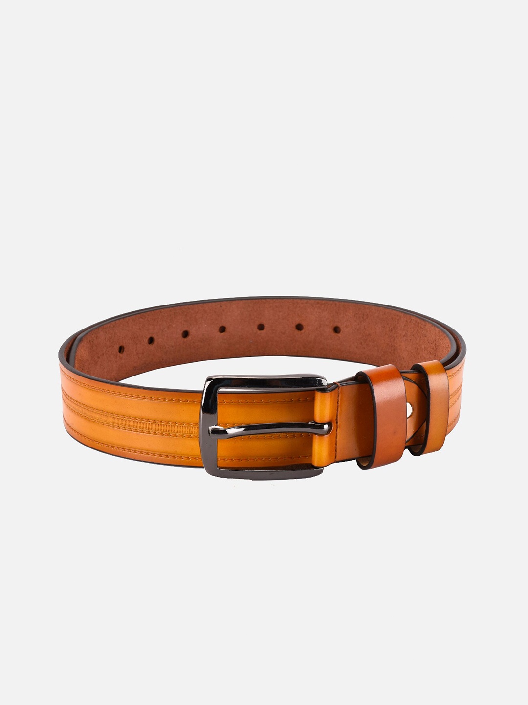 

BuckleUp Men Tan Brown Leather Textured Belt