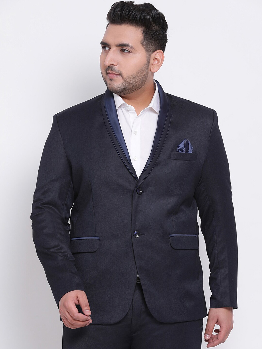 

hangup plus Men Blue Single-Breasted Formal Blazer