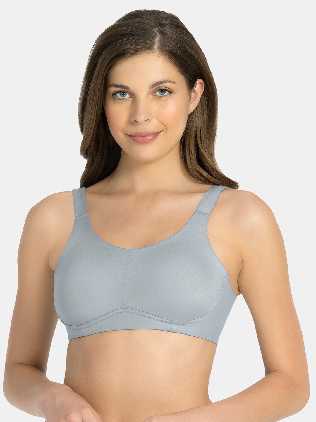 

Amante Solid Non Padded Cloudsoft Super Support Bra - BRA77501, Grey