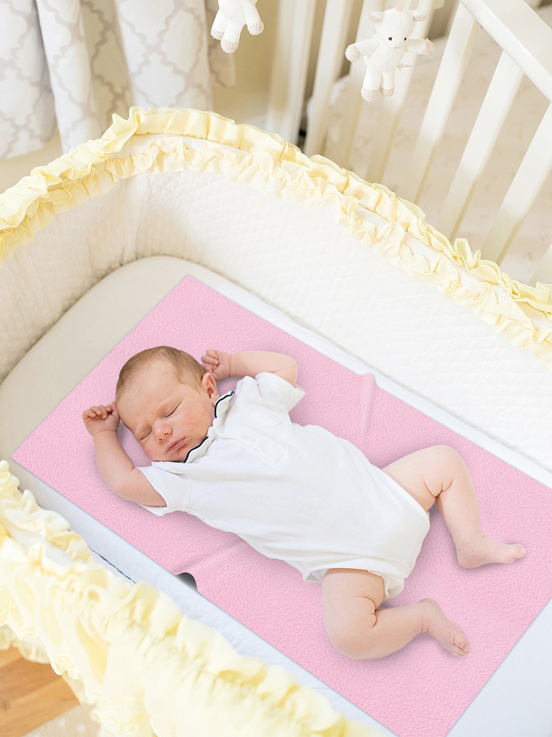 

Story@home Infants Kids Pink Solid Cotton Small Baby Mat