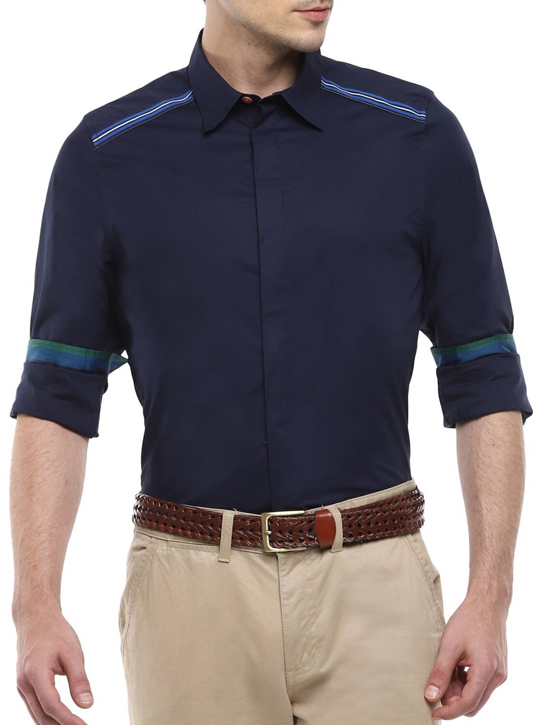 

PS By Paul Smith Men Navy Blue Casual Shirt