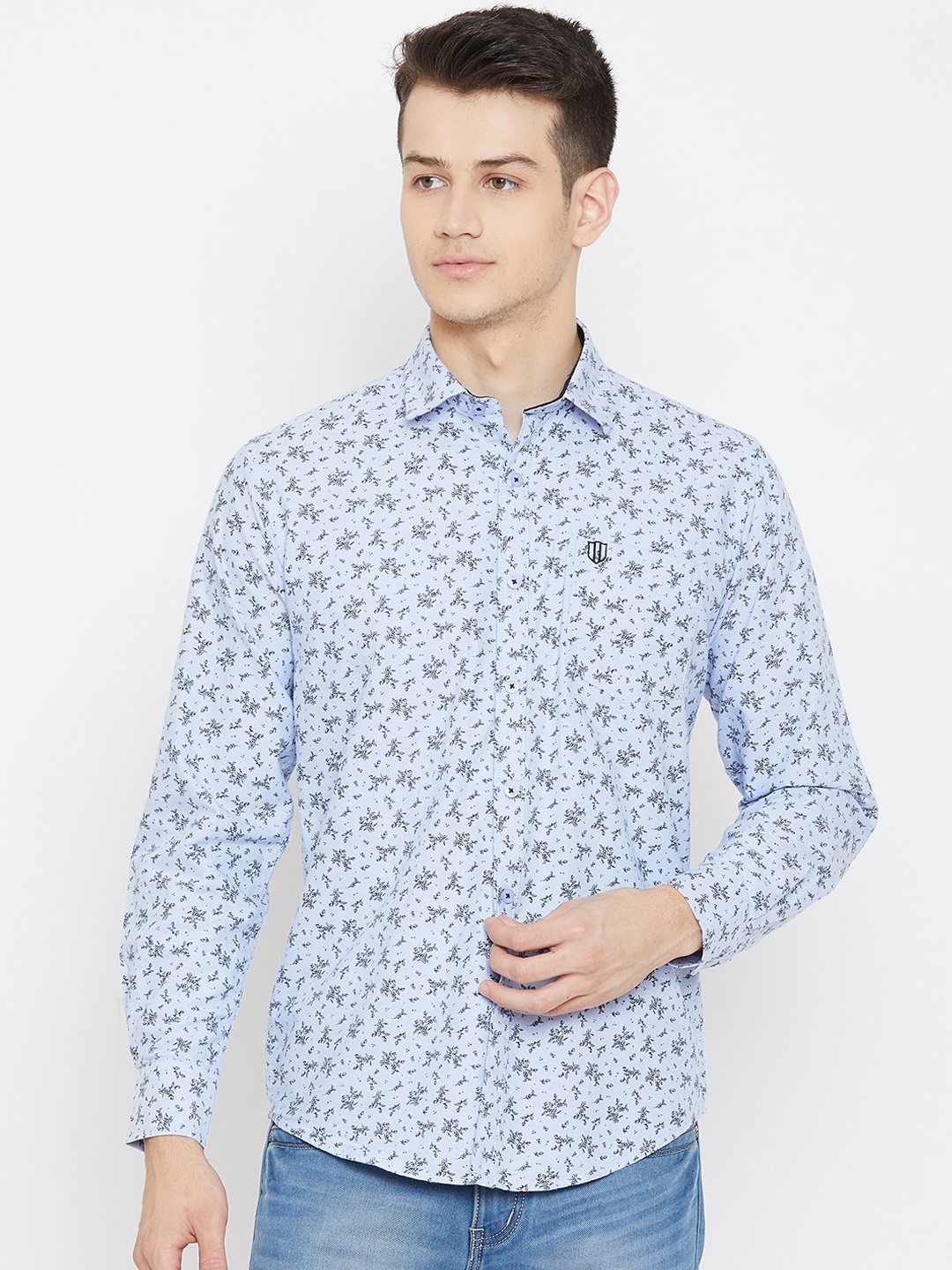 

Duke Men Blue Slim Fit Floral Printed Casual Shirt