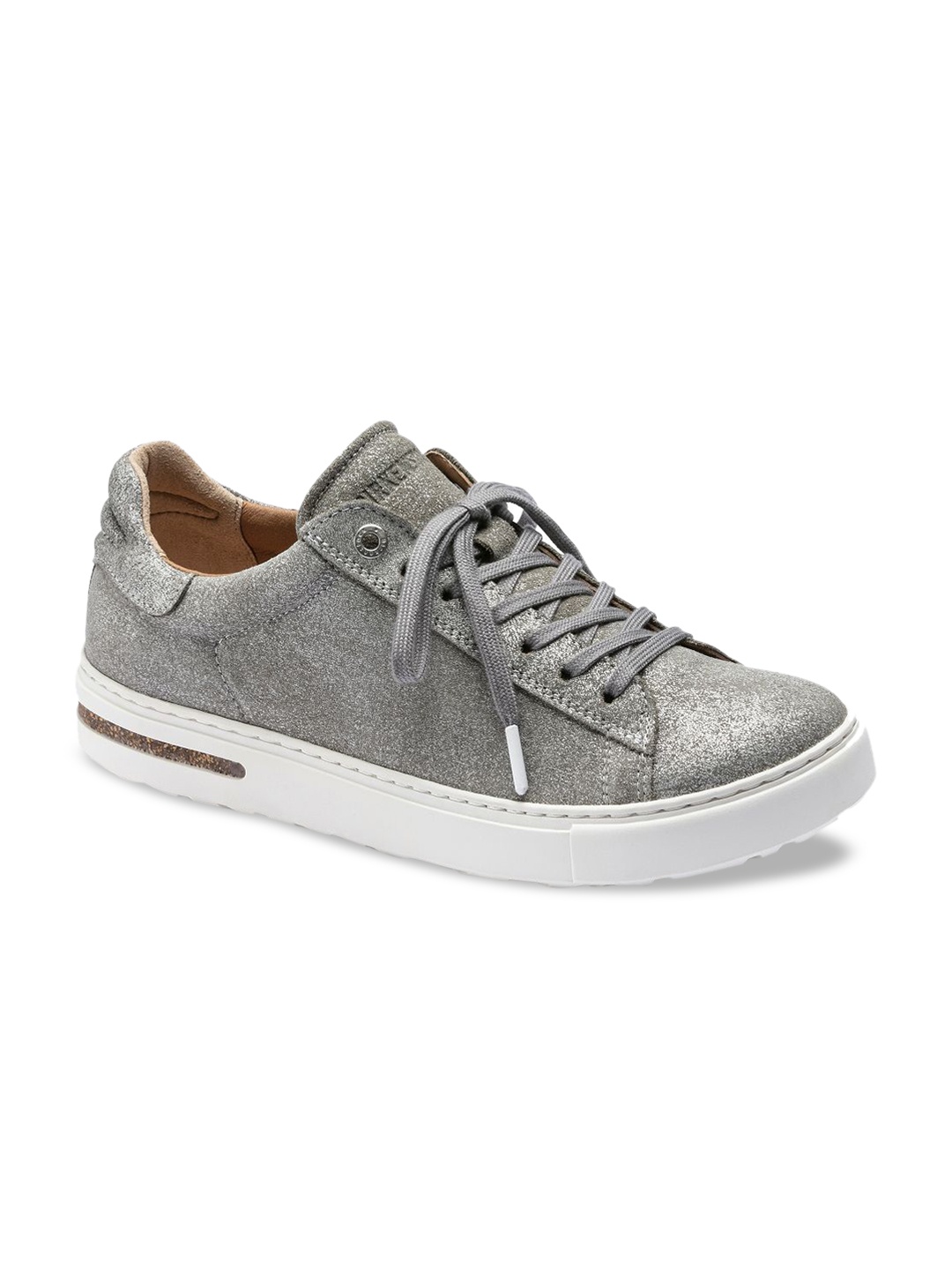 

Birkenstock Bend Silver Metallic Narrow Width Suede Leather Sneaker, Grey