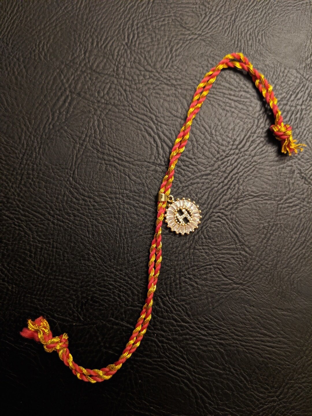 

Digital Dress Room Gold-Plated Letter 'H' Customised AD Pendant Rakhi
