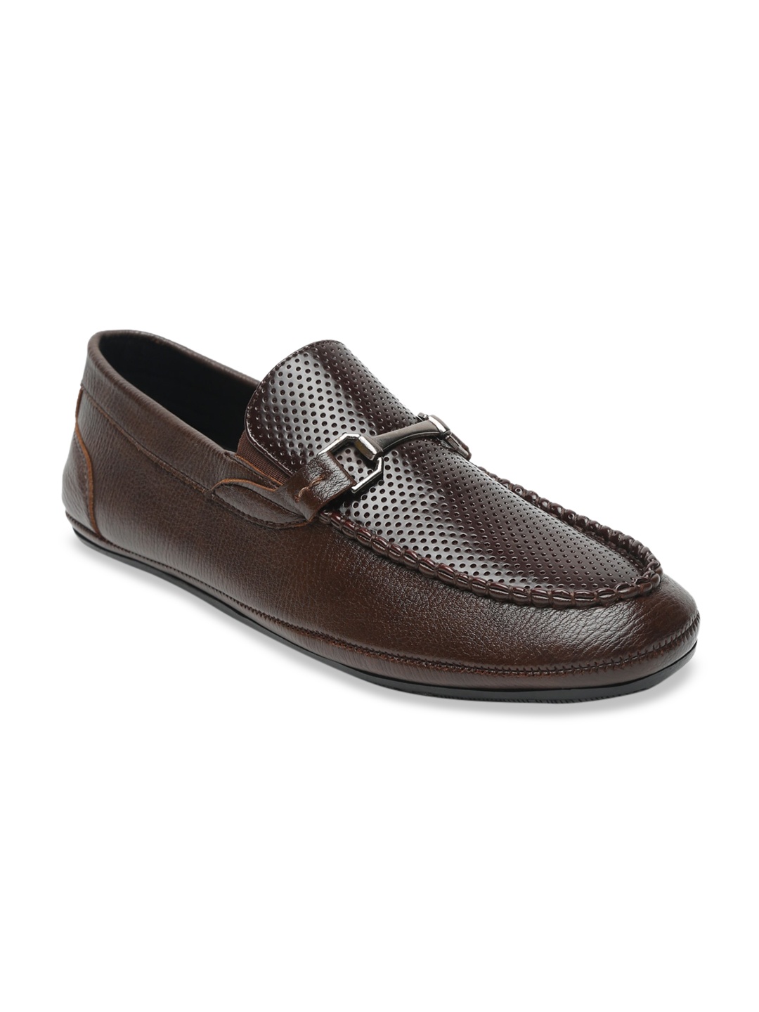 

Apsis Men Brown Textured Formal Loafers
