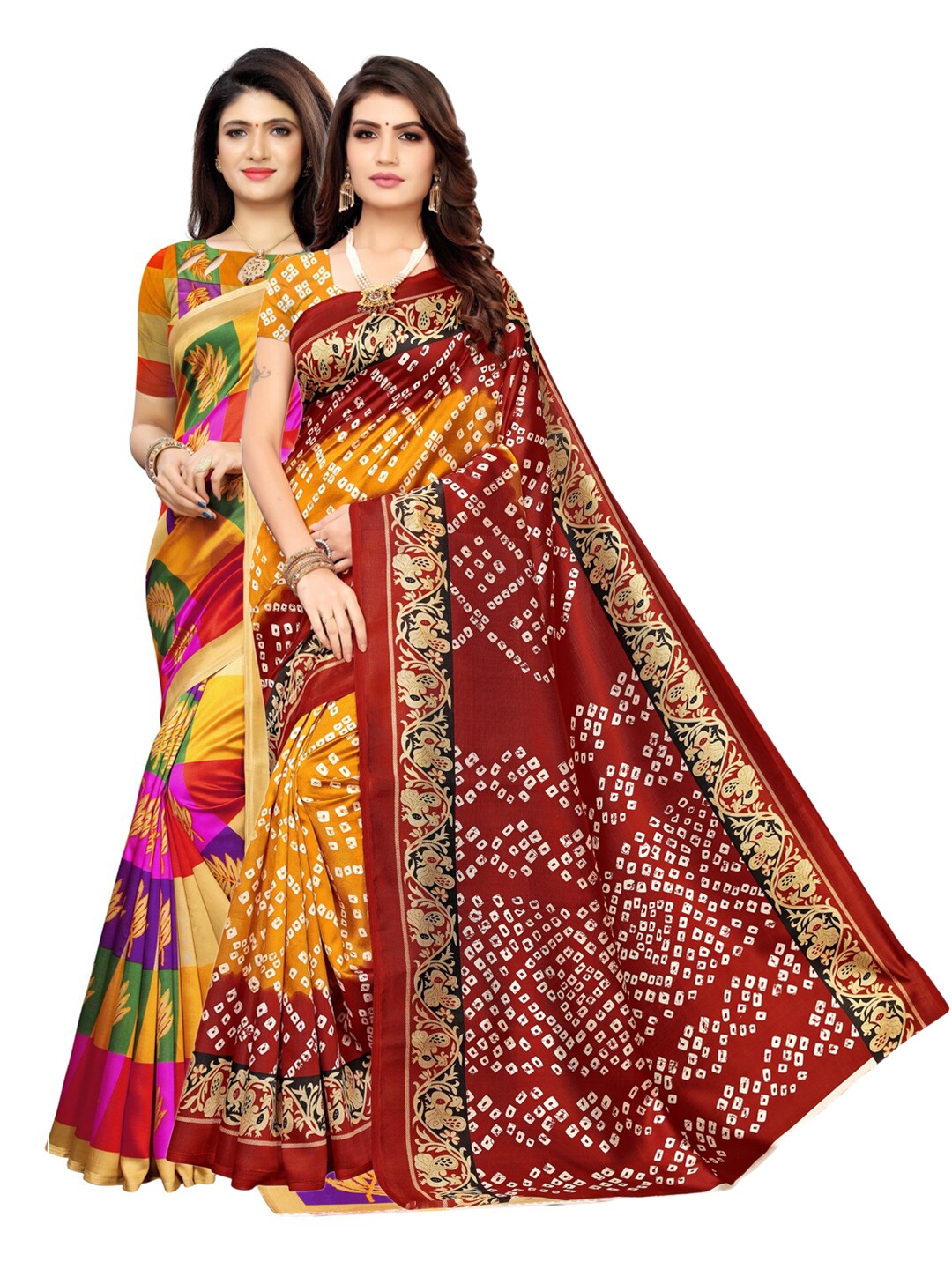 

KALINI Multicoloured Set of 2 Printed Saree, Multi