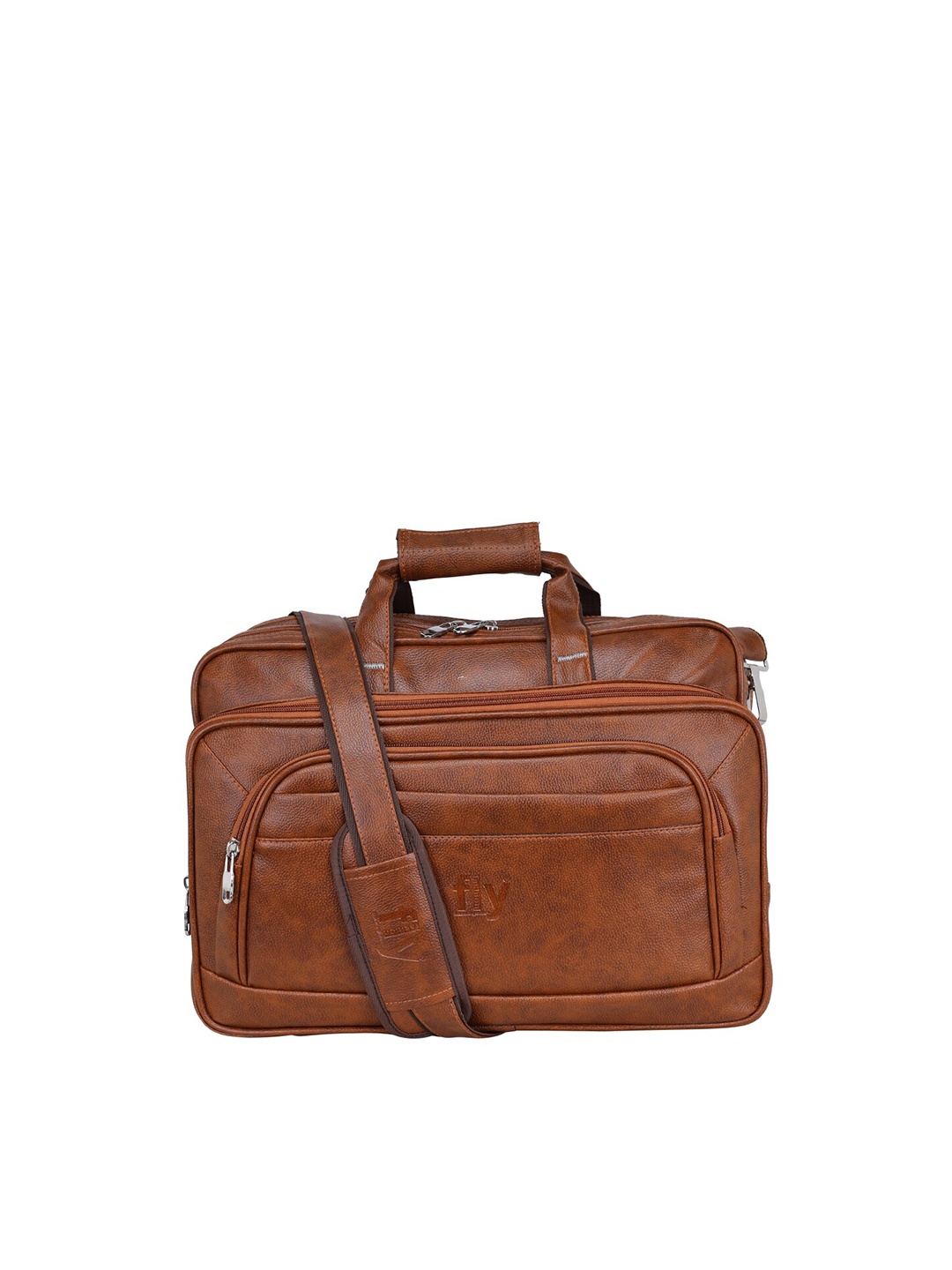

Fly Fashion Unisex Tan Textured PU Laptop Bag