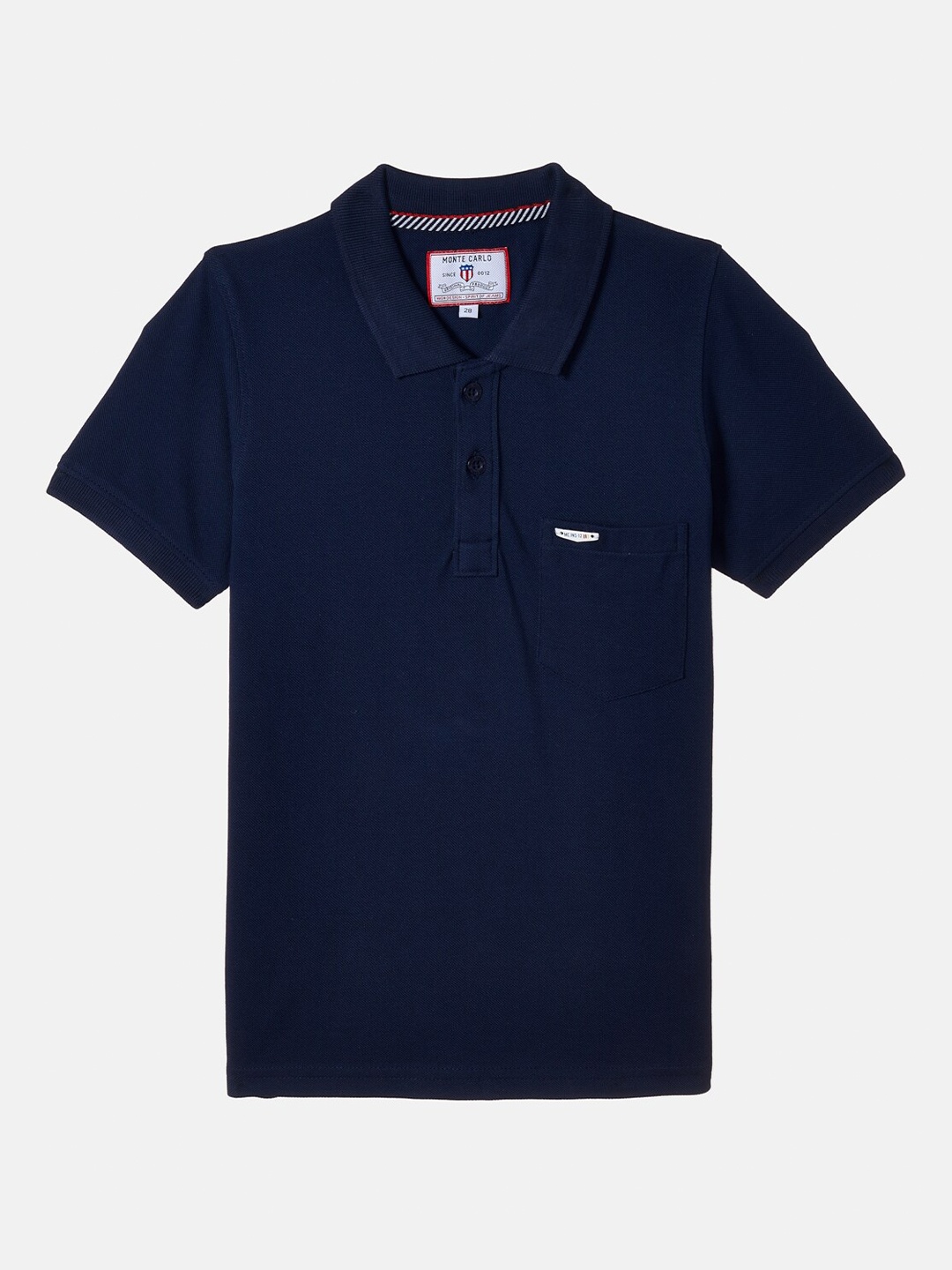 

Monte Carlo Boys Blue Cotton Blend Polo Collar T-shirt