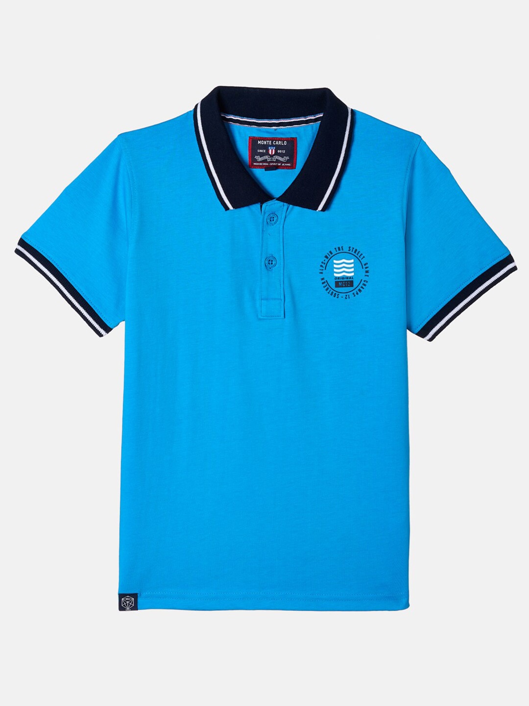 

Monte Carlo Boys Blue Polo Collar Applique T-shirt