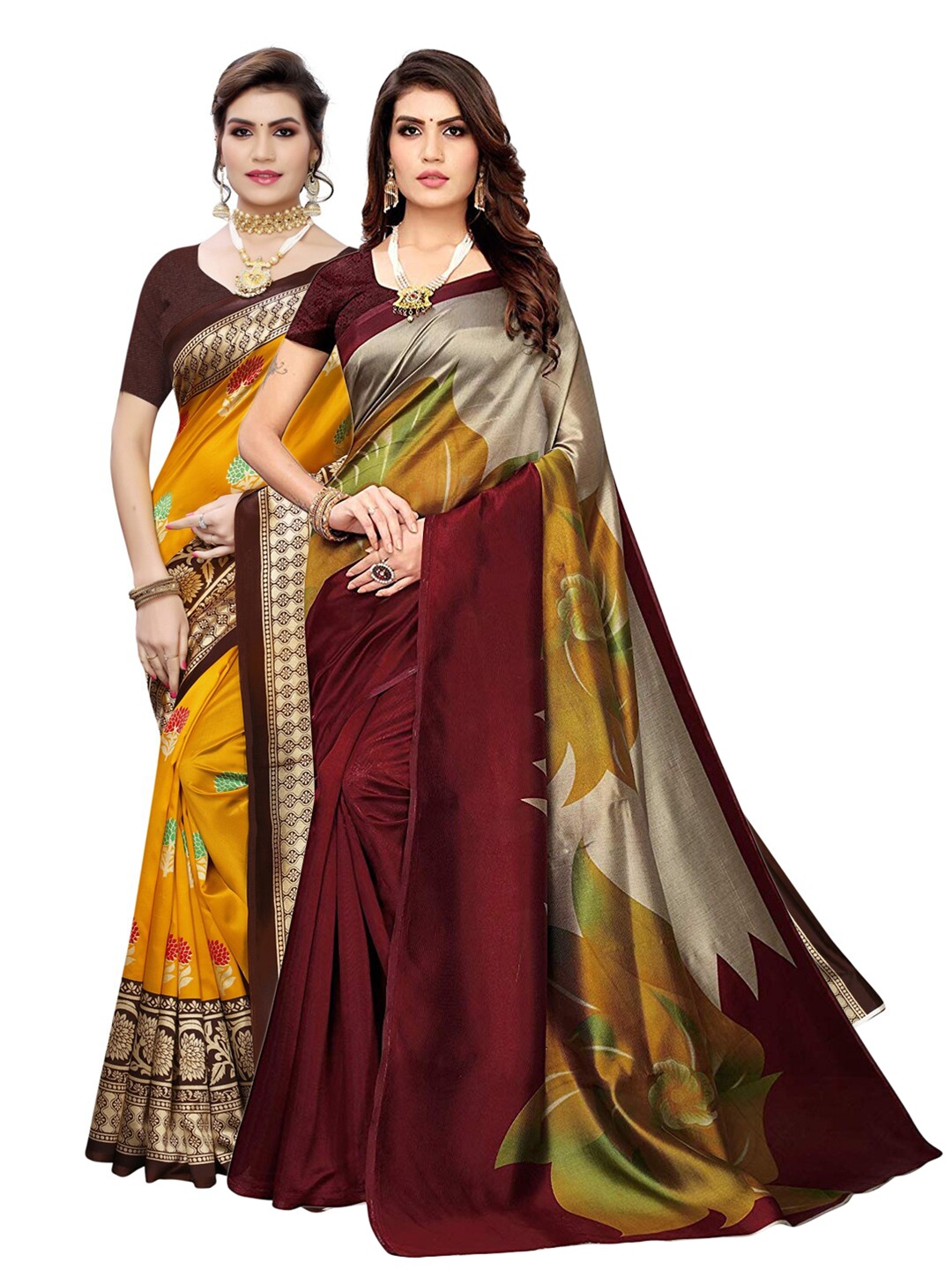 

KALINI Multicoloured Set of 2 Printed Saree, Multi