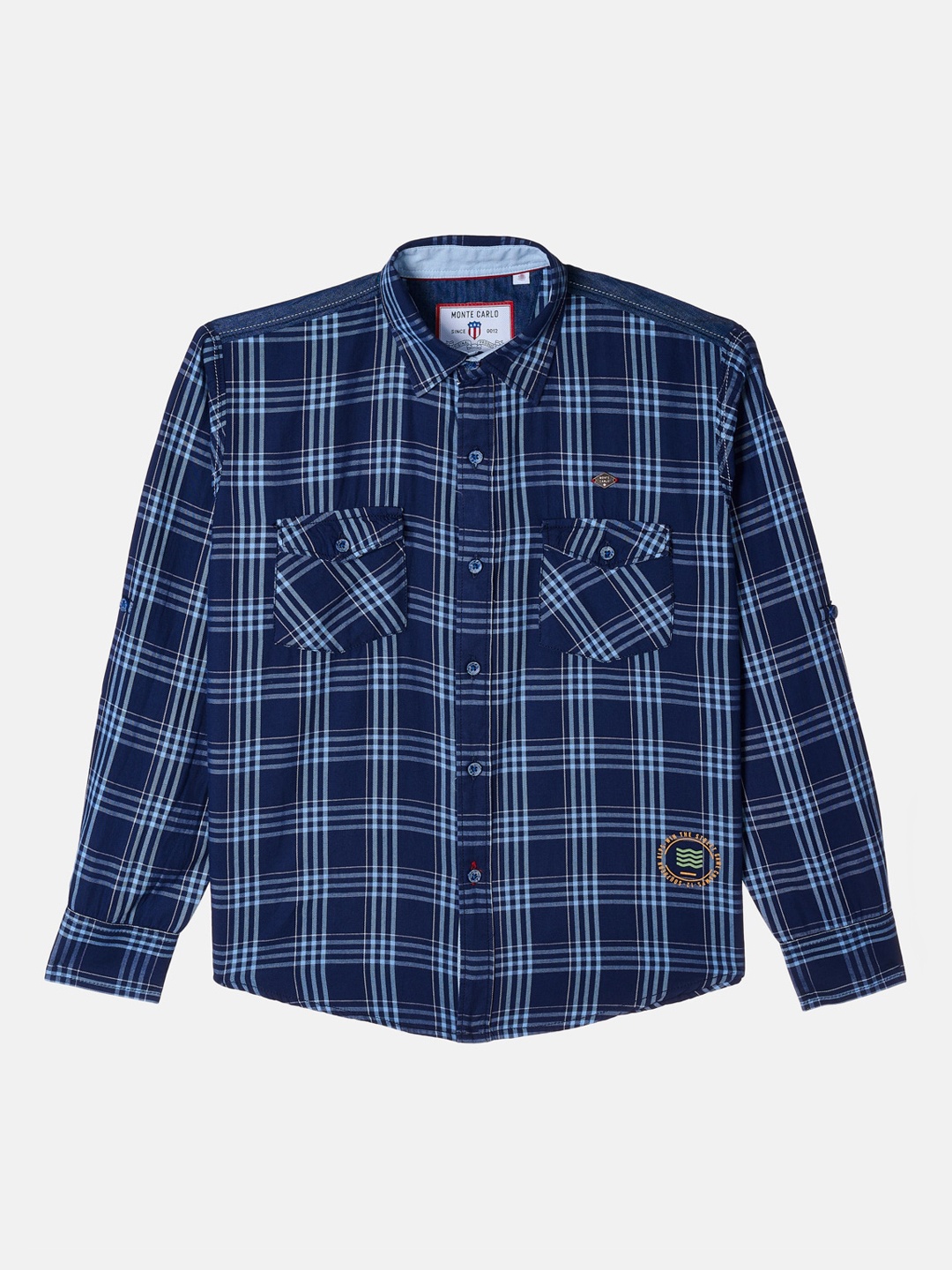 

Monte Carlo Boys Blue Buffalo Checks Checked Casual Shirt