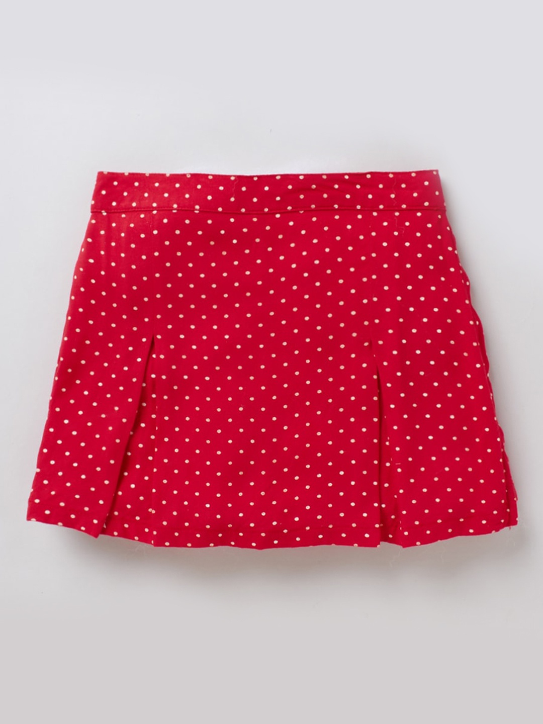 

Ed-a-Mamma Girls Red & White Polka Dot Printed Mini Sustainable Skort