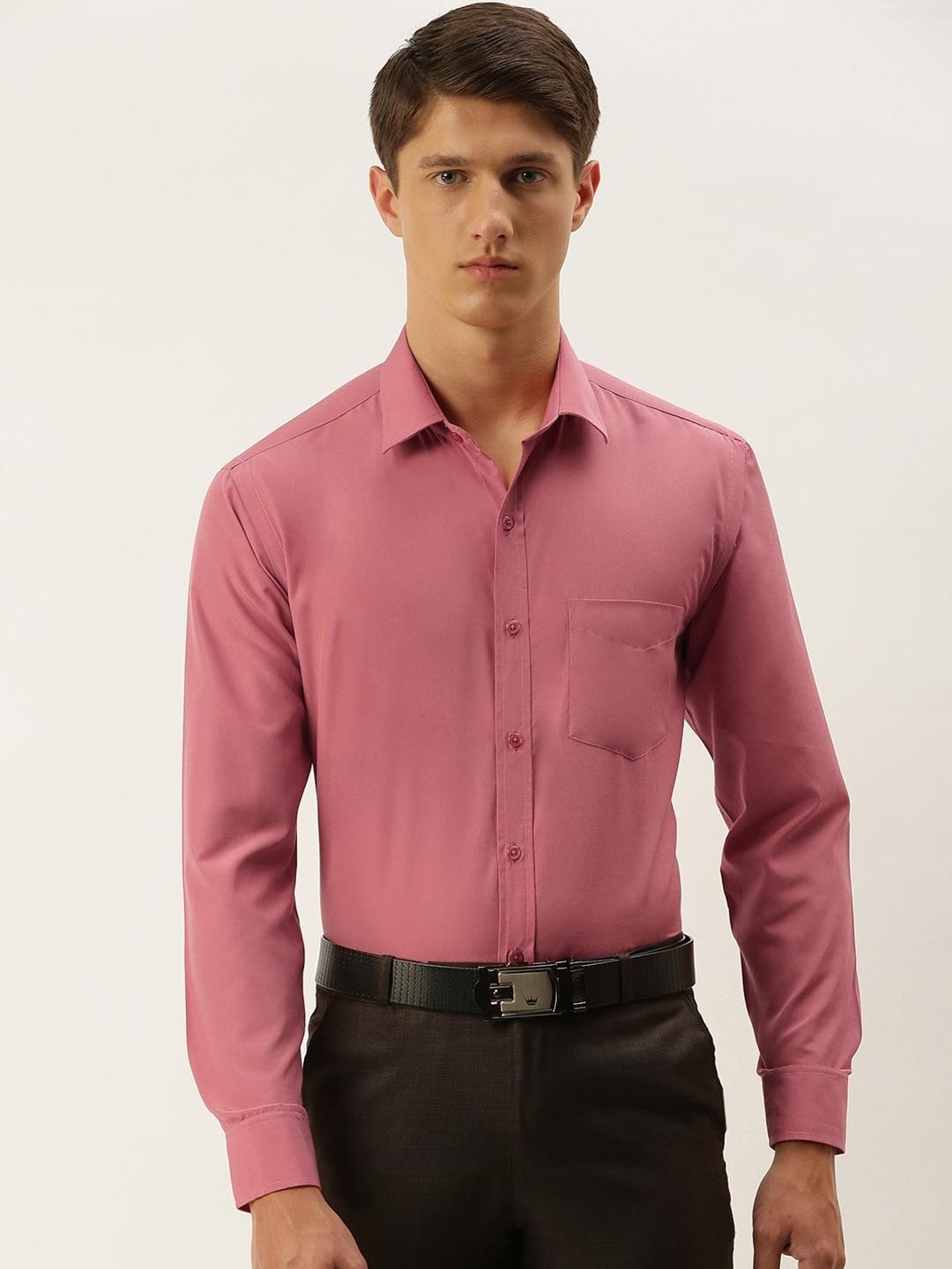 

English Navy Men Coral Slim Fit Casual Shirt